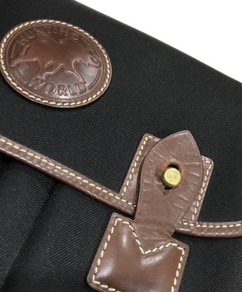 HUNTING WORLD（ハンティングワールド）HUNTING WORLD (ハンティングワールド) バチューオリジン キャンバスメッセンジャーバッグ ブラックの古着・服飾アイテム