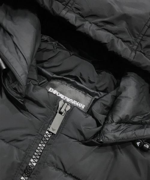 EMPORIO ARMANI（エンポリオアルマーニ）EMPORIO ARMANI (エンポリオアルマーニ) マンガベアプリント中綿コート ブラック サイズ:42の古着・服飾アイテム