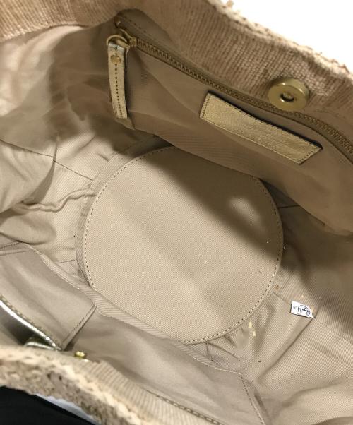 VIOLAd'ORO（ヴィオラドーロ）VIOLAd'ORO (ヴィオラドーロ) ラフィアトートバッグ ベージュの古着・服飾アイテム