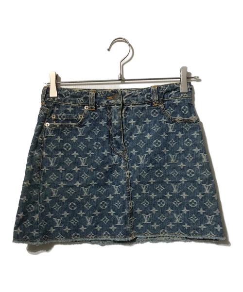 LOUIS VUITTON（ルイ ヴィトン）LOUIS VUITTON (ルイ ヴィトン) モノグラム デニムスカート インディゴ サイズ:34の古着・服飾アイテム