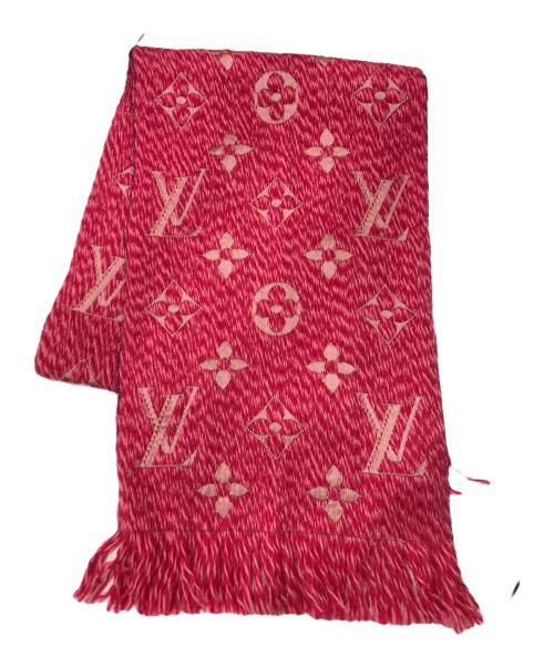 LOUIS VUITTON（ルイ ヴィトン）LOUIS VUITTON (ルイ ヴィトン) エシャルプ・ロゴマニア マフラー ウール/シルク ローズ ピンクの古着・服飾アイテム