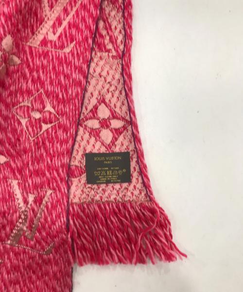 LOUIS VUITTON（ルイ ヴィトン）LOUIS VUITTON (ルイ ヴィトン) エシャルプ・ロゴマニア マフラー ウール/シルク ローズ ピンクの古着・服飾アイテム