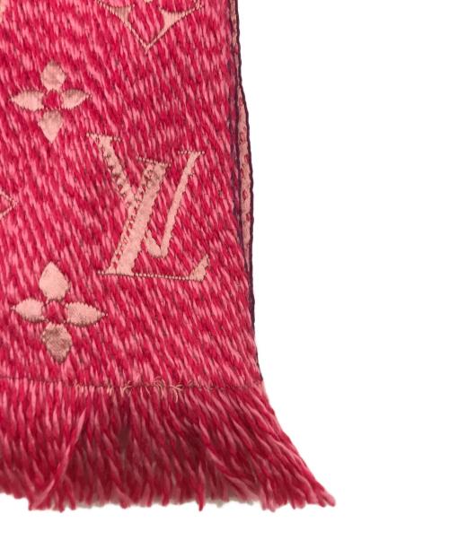LOUIS VUITTON（ルイ ヴィトン）LOUIS VUITTON (ルイ ヴィトン) エシャルプ・ロゴマニア マフラー ウール/シルク ローズ ピンクの古着・服飾アイテム