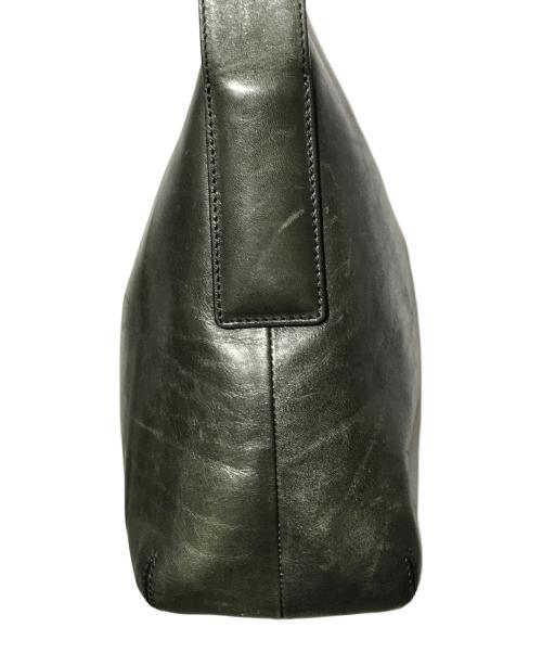 HIROFU（ヒロフ）HIROFU (ヒロフ) レザーショルダーバッグ/ロゴ ワンショルダーバッグ グリーンの古着・服飾アイテム