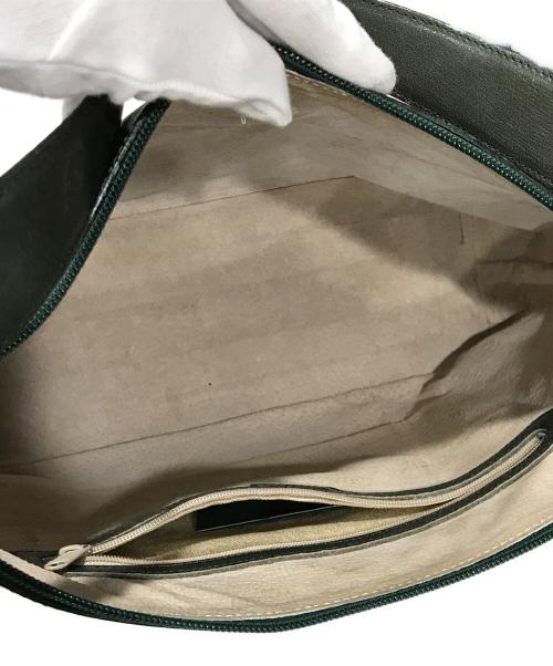 HIROFU（ヒロフ）HIROFU (ヒロフ) レザーショルダーバッグ/ロゴ ワンショルダーバッグ グリーンの古着・服飾アイテム