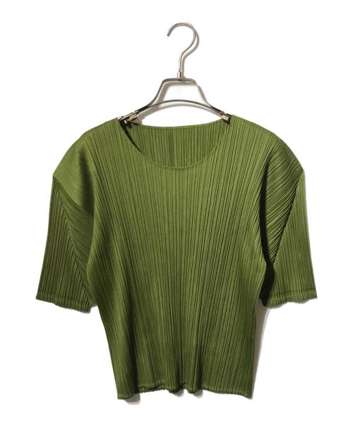 PLEATS PLEASE（プリーツプリーズ）PLEATS PLEASE (プリーツプリーズ) プリーツSSカットソー グリーン サイズ:3の古着・服飾アイテム