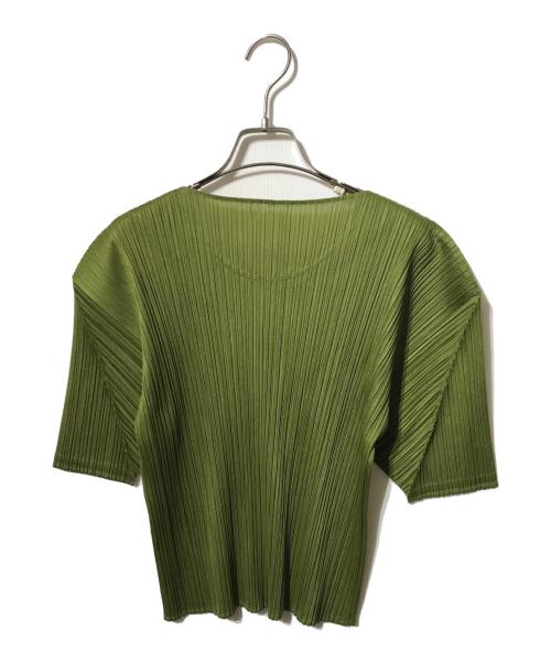 PLEATS PLEASE（プリーツプリーズ）PLEATS PLEASE (プリーツプリーズ) プリーツSSカットソー グリーン サイズ:3の古着・服飾アイテム