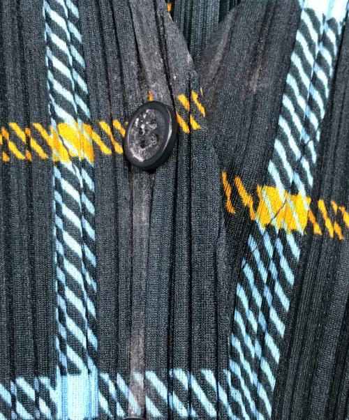PLEATS PLEASE（プリーツプリーズ）PLEATS PLEASE (プリーツプリーズ) 転写プリーツベスト ブルー×イエロー サイズ:3の古着・服飾アイテム