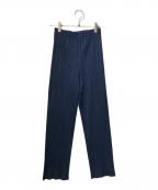 PLEATS PLEASEプリーツプリーズ）の古着「プリーツイージーパンツ」｜ネイビー