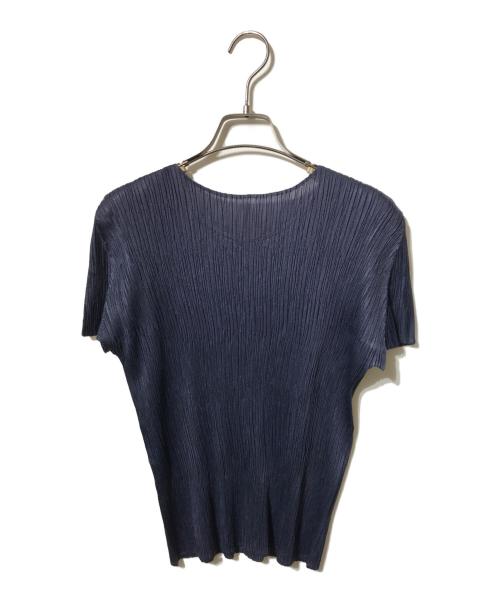 PLEATS PLEASE（プリーツプリーズ）PLEATS PLEASE (プリーツプリーズ) ランダムプリーツSSカットソー ネイビー サイズ:3の古着・服飾アイテム