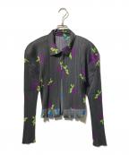 PLEATS PLEASEプリーツプリーズ）の古着「転写プリーツカーディガン」｜グレー