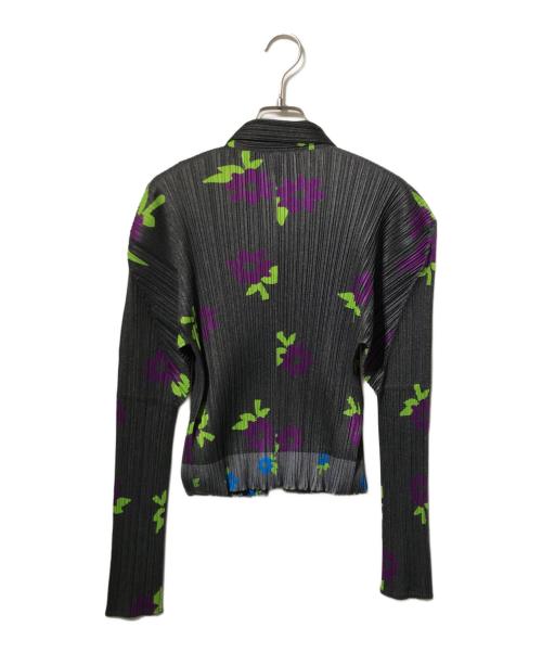 PLEATS PLEASE（プリーツプリーズ）PLEATS PLEASE (プリーツプリーズ) 転写プリーツカーディガン グレー サイズ:3の古着・服飾アイテム