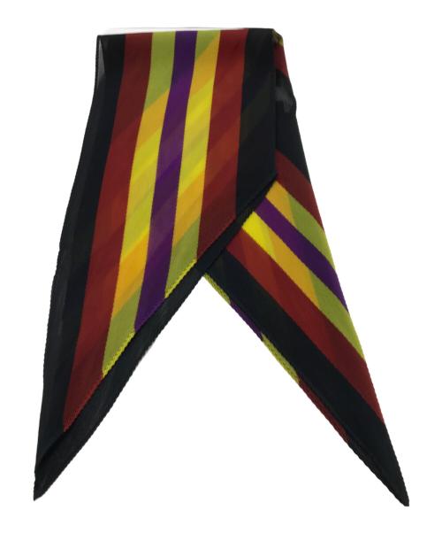 PLEATS PLEASE（プリーツプリーズ）PLEATS PLEASE (プリーツプリーズ) プリーツスカーフ グレー×イエローの古着・服飾アイテム