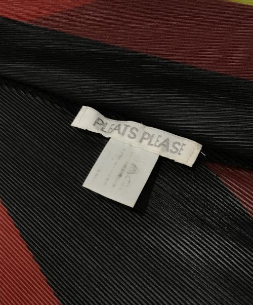PLEATS PLEASE（プリーツプリーズ）PLEATS PLEASE (プリーツプリーズ) プリーツスカーフ グレー×イエローの古着・服飾アイテム