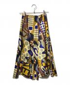 PLEATS PLEASEプリーツプリーズ）の古着「総柄ジグザグプリーツスカート」｜ベージュ