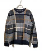 BROOKS BROTHERSブルックスブラザーズ）の古着「メリノウールクルーネックニット」｜グレー×ネイビー