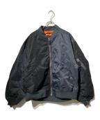 BEAMSビームス）の古着「クレイジー ルーズ MA-1 ジャケット」｜ブラック×グレー
