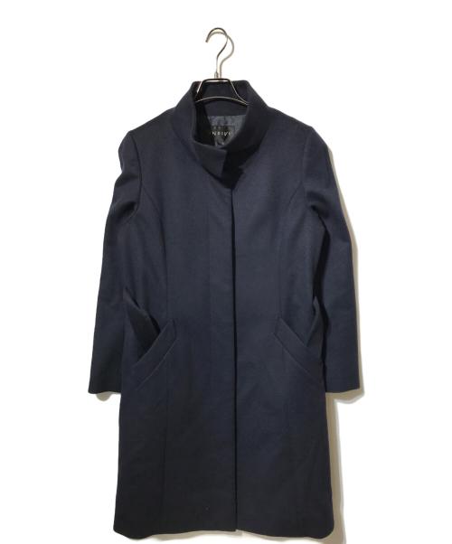 INDIVI（インディヴィ）INDIVI (インディヴィ) カシミヤブレンドスタンドカラーコート ネイビー サイズ:40の古着・服飾アイテム