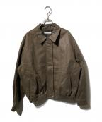 OUNCEオンス）の古着「レザーライクブルゾン」｜ブラウン