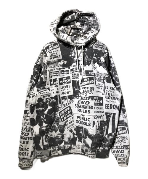 KITH（キス）KITH (キス) 総柄プルオーバーパーカー ブラック サイズ:Mの古着・服飾アイテム