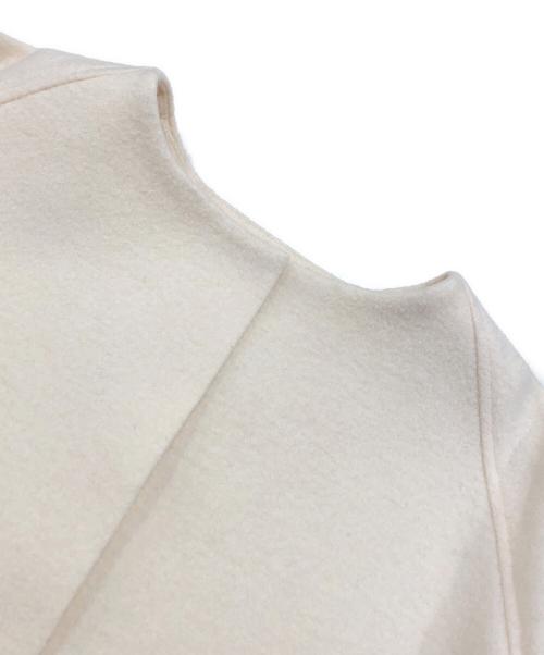 BEARDSLEY（ビアズリー）BEARDSLEY (ビアズリー) ラグランスリーブ ノーカラージャケット/圧縮ウールショートコート ベージュ サイズ:Fの古着・服飾アイテム