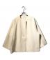 BEARDSLEY（ビアズリー）の古着「ラグランスリーブ ノーカラージャケット/圧縮ウールショートコート」｜ベージュ