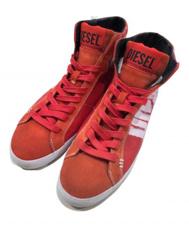 【激レア】DIESEL ディーゼル レザースニーカー ハイカット 赤 レッド 中古・古着通販】DIESEL (ディーゼル) ハイカットスニーカー