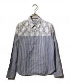 tricot COMME des GARCONSトリココムデギャルソン）の古着「レースストライプシャツ」｜ブルー×ホワイト