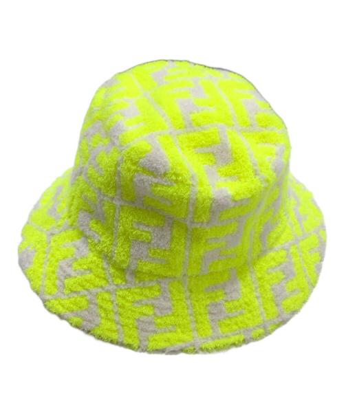 FENDI（フェンディ）FENDI (フェンディ) モノグラム パイルバケットハット イエローの古着・服飾アイテム