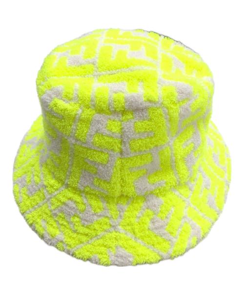 FENDI（フェンディ）FENDI (フェンディ) モノグラム パイルバケットハット イエローの古着・服飾アイテム