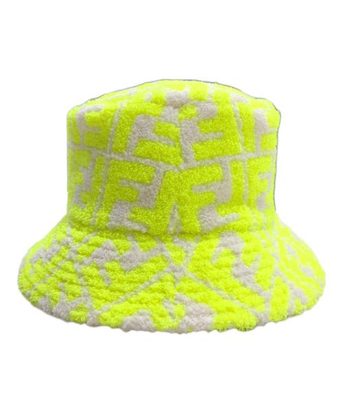 FENDI（フェンディ）FENDI (フェンディ) モノグラム パイルバケットハット イエローの古着・服飾アイテム