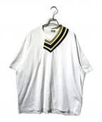 kolor/BEACONカラービーコン）の古着「カラー ドッキング 半袖 Tシャツ」｜ホワイト