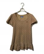 BURBERRY BLUE LABELバーバリー ブルー レーベル）の古着「チュニック/半袖フリルチュニック」｜ブラウン