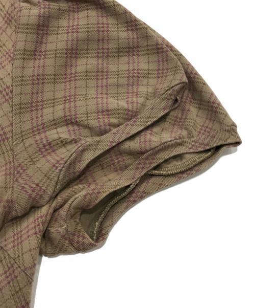 BURBERRY BLUE LABEL（バーバリー ブルー レーベル）BURBERRY BLUE LABEL (バーバリー ブルー レーベル) チュニック/半袖フリルチュニック ブラウン サイズ:38の古着・服飾アイテム