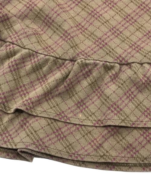 BURBERRY BLUE LABEL（バーバリー ブルー レーベル）BURBERRY BLUE LABEL (バーバリー ブルー レーベル) チュニック/半袖フリルチュニック ブラウン サイズ:38の古着・服飾アイテム
