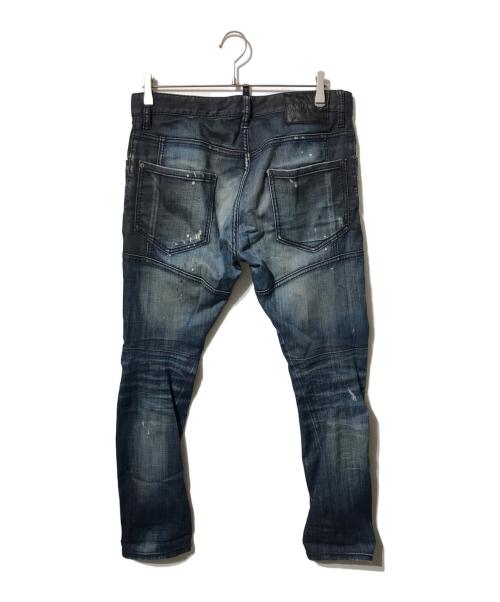 DSQUARED2（ディースクエアード）DSQUARED2 (ディースクエアード) ステッチ加工デニムパンツ インディゴ サイズ:48の古着・服飾アイテム