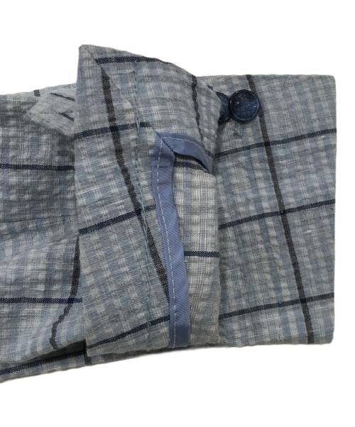 TAGLIATORE（タリアトーレ）TAGLIATORE (タリアトーレ) リネンミックステーラードジャケット ブルー×ホワイト サイズ:48の古着・服飾アイテム