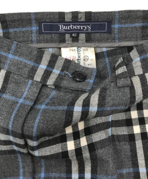Burberry's（バーバリー）Burberry's (バーバリーズ) ウールブレンドノヴァチェックパンツ グレー サイズ:42の古着・服飾アイテム