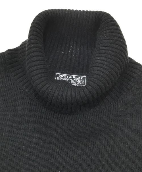 Hysteric Glamour（ヒステリックグラマー）Hysteric Glamour (ヒステリックグラマー) HYSTERIC TIMES刺繍 タートルネックセーター ブラック サイズ:Lの古着・服飾アイテム