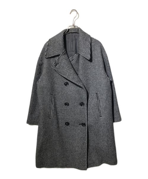 Plage（プラージュ）Plage (プラージュ) ハウンドトゥース double button コート ホワイト×ブラック サイズ:FREEの古着・服飾アイテム