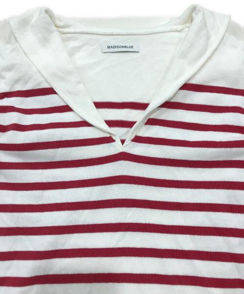 MADISON BLUE（マディソンブルー）MADISON BLUE (マディソンブルー) SAILOR BORDER L/S TEE/カットソー レッド×ホワイト サイズ:xsの古着・服飾アイテム