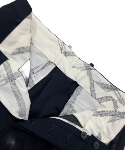 m's braque（エムズブラック）m's braque (エムズブラック) サイドラインウールナイロンスラックス ネイビー サイズ:SIZE 38の古着・服飾アイテム