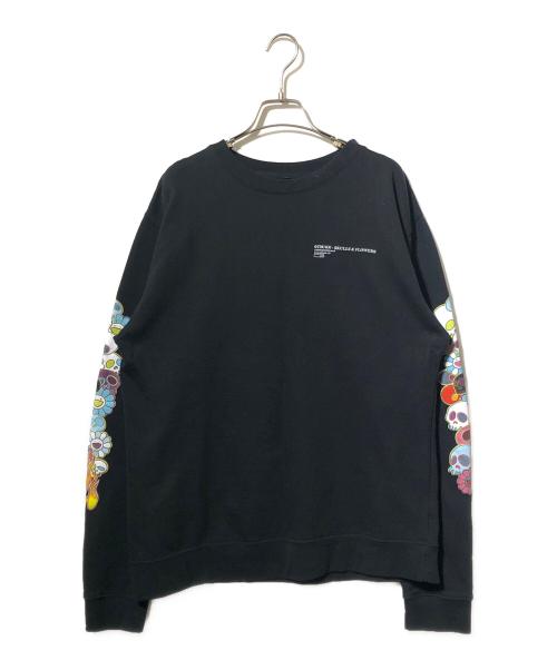 Complex con（コンプレックス コン）COMPLEX CON (コンプレックス コン) Skulls & Flowers プリントスウェット ブラック サイズ:MEDIUMの古着・服飾アイテム