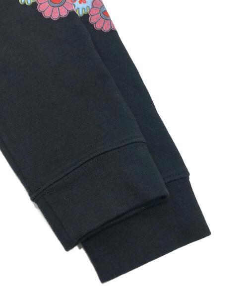 Complex con（コンプレックス コン）COMPLEX CON (コンプレックス コン) Skulls & Flowers プリントスウェット ブラック サイズ:MEDIUMの古着・服飾アイテム