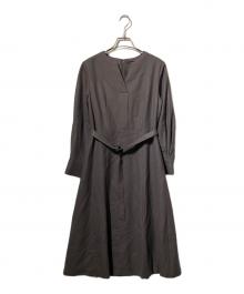 23区（ニジュウサンク）の古着「ウールジョーゼット フィットアンドフレア ワンピース」｜グレー