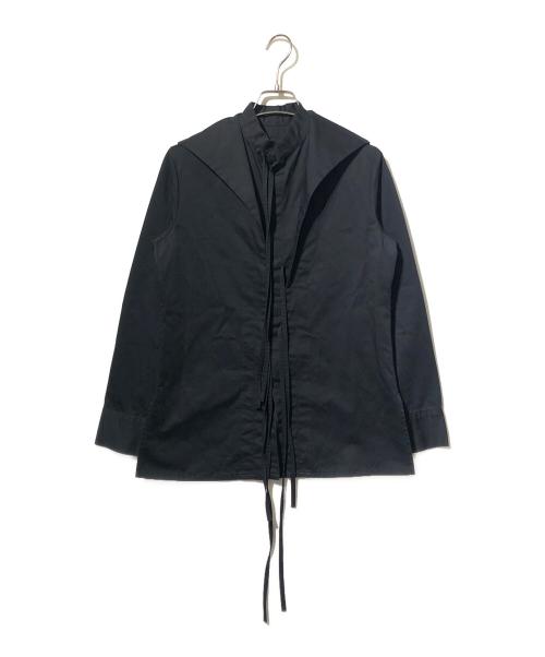 yohji yamamoto+noir（ヨウジヤマモトプリュスノアール）yohji yamamoto+Noir (ヨウジヤマモトプリュスノアール) テーラードカラーシャツ ブラック サイズ:1の古着・服飾アイテム