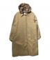 BURBERRY LONDON（バーバリーロンドン）の古着「ミドル丈チェックフードギャバジンカーコート/Mid-length checked hooded gabardine car coat/23年モデル」｜ベージュ