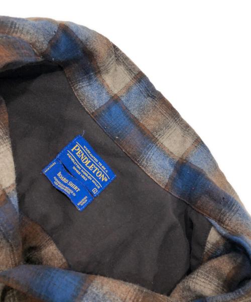 PENDLETON（ペンドルトン）PENDLETON (ペンドルトン) オンブレチェックウールシャツ/BOARD SHIRT ブラウン サイズ:Lの古着・服飾アイテム