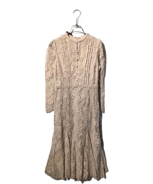 CELFORD（セルフォード）CELFORD (セルフォード) ボウタイレースマーメイドワンピース ベージュ サイズ:36の古着・服飾アイテム