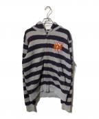 Hysteric Glamourヒステリックグラマー）の古着「フリースボーダー ジップパーカー」｜パープル